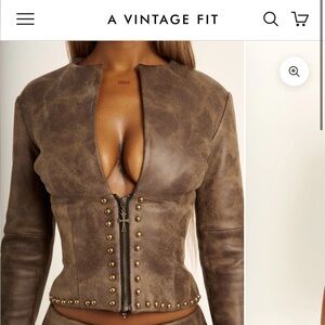 A Vintage fit Brown Leather Jacket